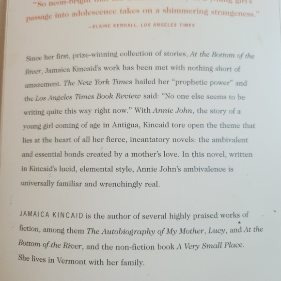 Annie John - A Novel By Jamaica Kincaid ( Paperback ) - Picture 2 of 3
